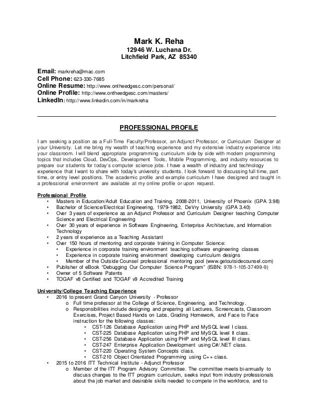 My Professional Resume My Professional Resume