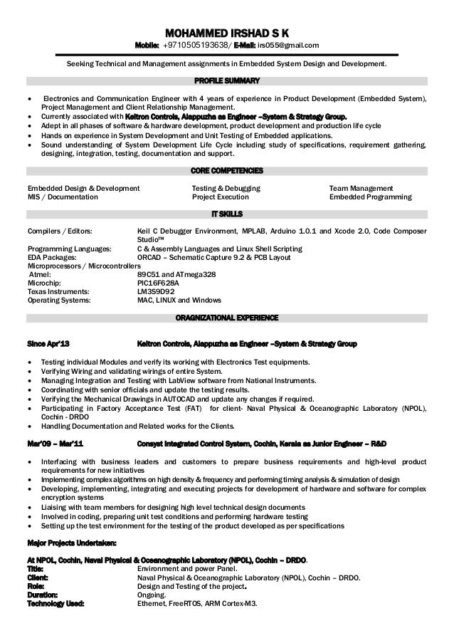 Hvac technician skills resume