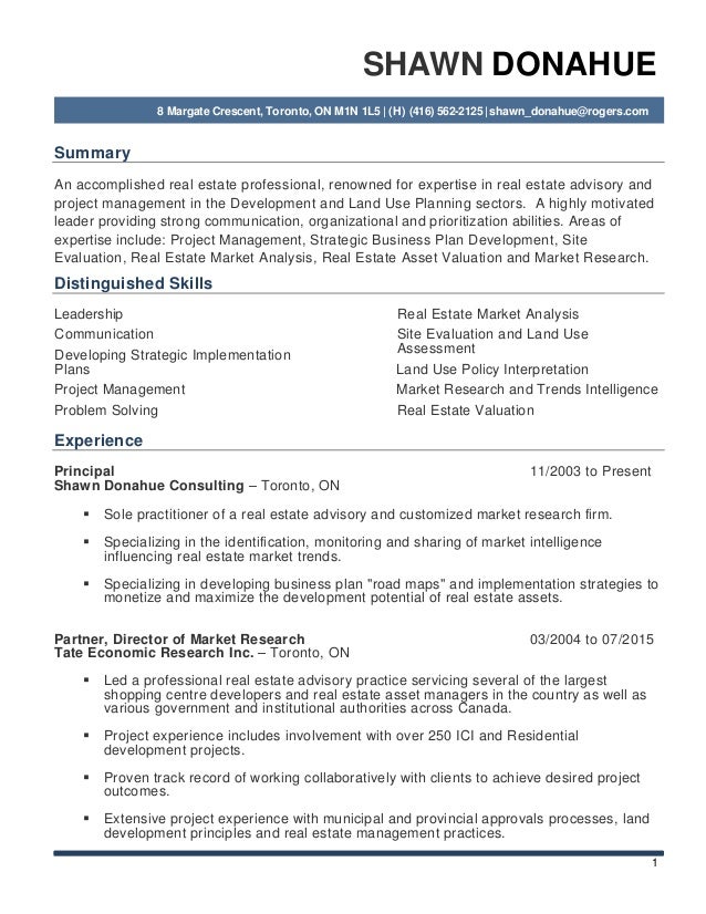 real estate professional resumes
