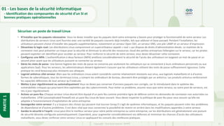 22
Copyright - Tout droit réservé - OFPPT
PARTIE
1
Sécuriser un poste de travail Linux
01 - Les bases de la sécurité informatique
- Identification des composantes de sécurité d’un SI et
bonnes pratiques opérationnelles
• N'installez que les paquets nécessaires: Vous ne devez installer que les paquets dont votre entreprise a besoin pour protéger la fonctionnalité de votre serveur. Les
distributions de serveurs Linux sont fournies avec une variété de paquets courants déjà installés, tels que adduser et base-passwd. Pendant l'installation, les
utilisateurs peuvent choisir d'installer des paquets supplémentaires, notamment un serveur Open SSH, un serveur DNS, une pile LAMP et un serveur d'impression.
• Désactivez le login root: Les distributions Linux comprennent un superutilisateur appelé « root » qui dispose de droits d'administration élevés. Le maintien de la
connexion root peut présenter un risque pour la sécurité et diminuer la sécurité des ressources cloud des petites entreprises hébergées sur le serveur, car les pirates
peuvent exploiter cet identifiant pour accéder au serveur. Pour renforcer la sécurité de votre serveur, vous devez désactiver cette connexion.
• Configurez une MFA: L'authentification à deux facteurs (MFA) améliore considérablement la sécurité de l'accès des utilisateurs en exigeant un mot de passe et un
second jeton avant que les utilisateurs puissent se connecter au serveur.
• Gérez les mots de passe: Une bonne hygiène des mots de passe ne concerne pas seulement les utilisateurs qui se connectent à leurs ordinateurs personnels ou aux
applications SaaS. Pour les serveurs, les administrateurs doivent également s'assurer que les utilisateurs utilisent des mots de passe suffisamment rigoureux. Cette
pratique les rend beaucoup plus résistants aux attaques.
• Logiciel antivirus côté serveur :Bien que les ordinateurs Linux soient considérés comme relativement résistants aux virus, aux logiciels malveillants et à d'autres
formes de cyberattaques, tous les terminaux Linux, y compris les ordinateurs de bureau, devraient être protégés par un antivirus. Les produits antivirus renforceront
les capacités défensives de tout serveur qu'il exécute.
• Mettez à jour régulièrement ou automatiquement Vous ne devez pas conserver d'anciens paquets non corrigés, car ils introduisent dans le système des
vulnérabilités critiques qui pourraient être exploitées par des cybercriminels. Pour éviter ce problème, assurez-vous que votre serveur, ou votre pool de serveurs, est
mis à jour régulièrement.
• Activez un pare-feu :Chaque serveur Linux devrait être équipé d'un pare-feu comme première ligne de défense contre les demandes de connexion non autorisées ou
malveillantes. UFW (uncomplicated firewall) est un pare-feu Linux de base courant. Vous devez inspecter la politique de pare-feu pour vous assurer qu'elle est
adaptée à l'environnement d'exploitation de votre entreprise.
• Sauvegardez votre serveur: Il y a toujours des choses qui peuvent mal tourner lorsqu'il s'agit de systèmes informatiques, et les paquets peuvent créer des problèmes
de dépendance et d'autres problèmes. Il est donc vital que vous conserviez la possibilité de revenir en arrière dans les modifications apportées à votre serveur.
• Gardez la sécurité à l'esprit: Linux peut être le meilleur serveur pour votre petite entreprise ou votre entreprise, car les distributions ont généralement une posture
de sécurité décente configurée automatiquement. Cependant, pour augmenter considérablement vos défenses et minimiser les chances d'accès des utilisateurs
malveillants, vous devez renforcer votre serveur Linux en appliquant les conseils des meilleures pratiques.
 
