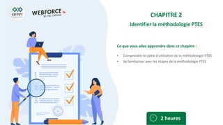 Ce que vous allez apprendre dans ce chapitre :
• Comprendre le cadre d’utilisation de la méthodologie PTES
• Se familiariser avec les étapes de la méthodologie PTES
2 heures
CHAPITRE 2
Identifier la méthodologie PTES
 
