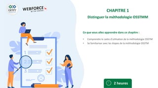 Ce que vous allez apprendre dans ce chapitre :
• Comprendre le cadre d’utilisation de la méthodologie OSSTM
• Se familiariser avec les étapes de la méthodologie OSSTM
2 heures
CHAPITRE 1
Distinguer la méthodologie OSSTMM
 