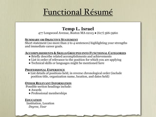 Résumé 101: Preparing an Effective Résumé | KEY | Desktop Publishing ...