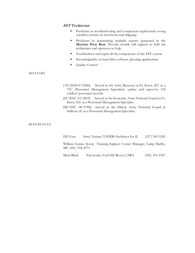 Components of a resume references