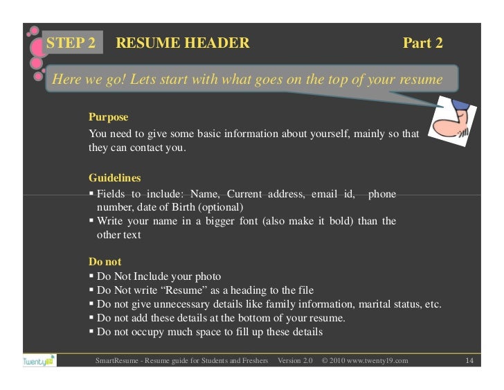 smartest resume guide for students and freshers how to make a resume header
