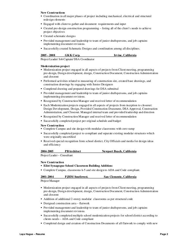 Junior draftsperson resume