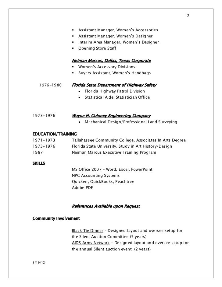 Accessories buyer resume