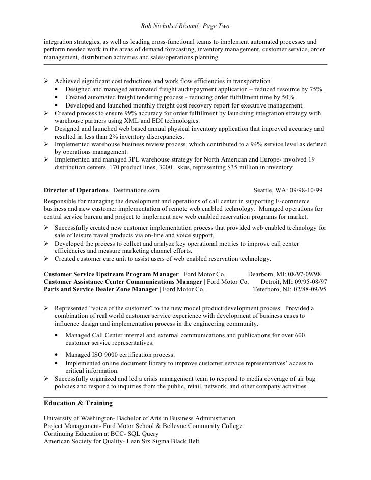 customer service functional resume