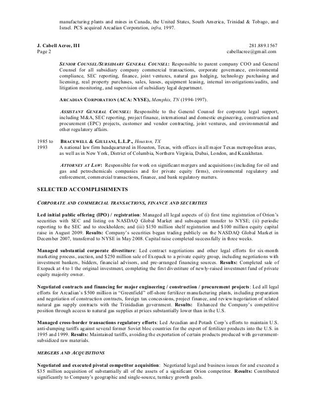 resume sample lawyer