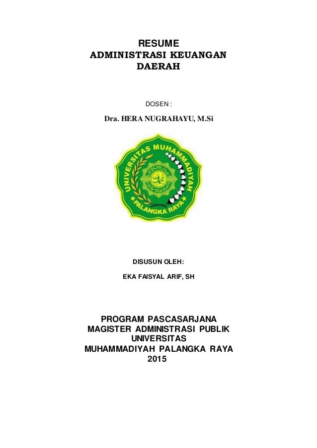 Resume Administrasi Keuangan Daearah
