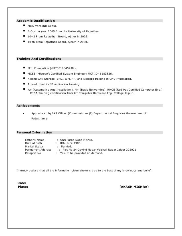 resume akash storage admin