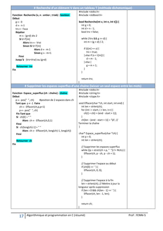 Comprehensive Guide to Algorithmique et Programmation en C with ...