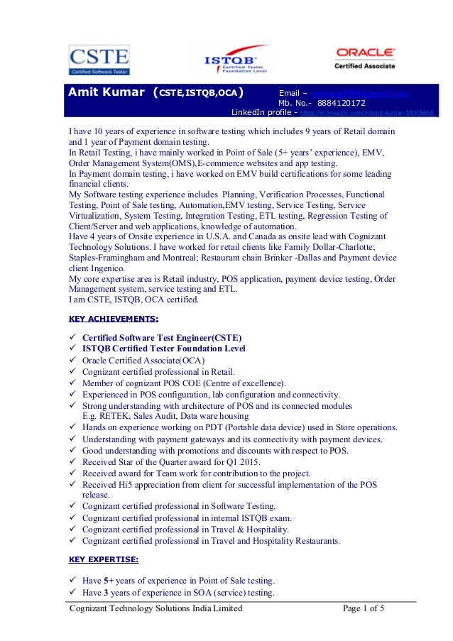 point of sale resume