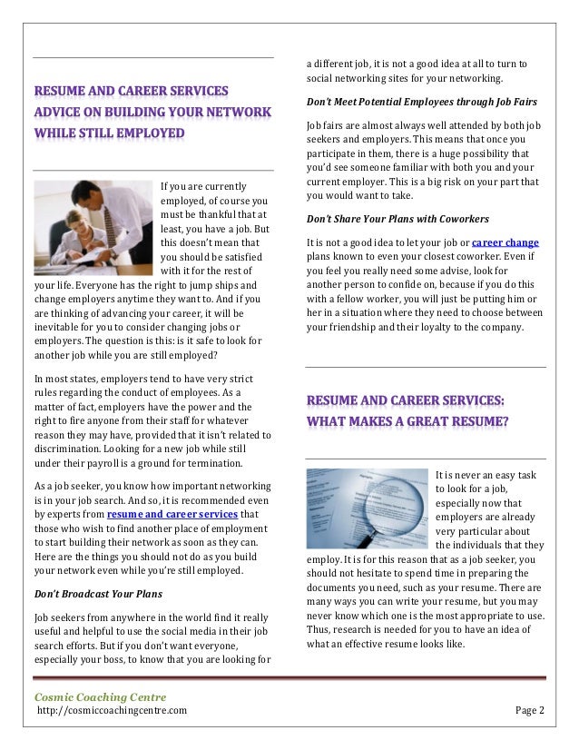 resume and career services