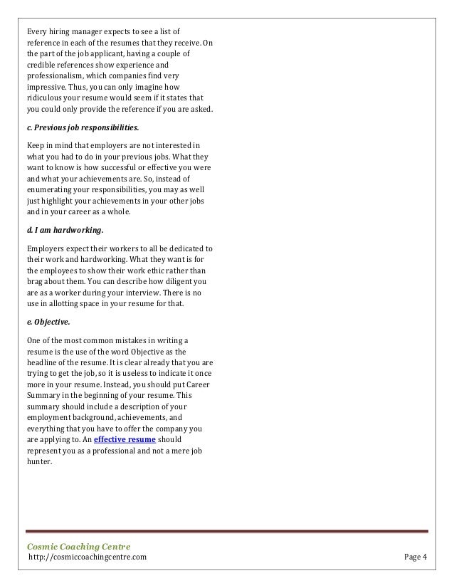 resume and career services