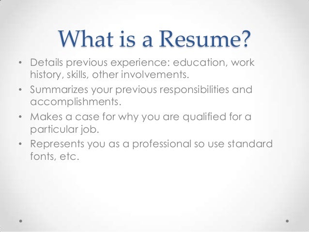 what is a resumes