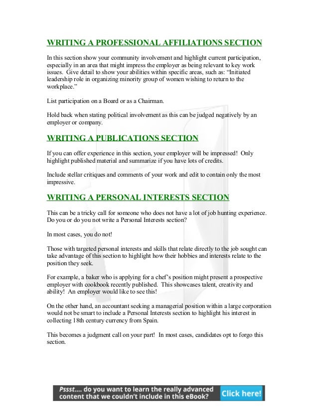 when and how to list personal interests on your resumes beni