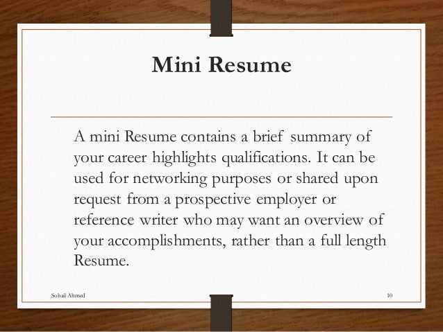 resume and cv writing by sohail ahmed solangi mini resume