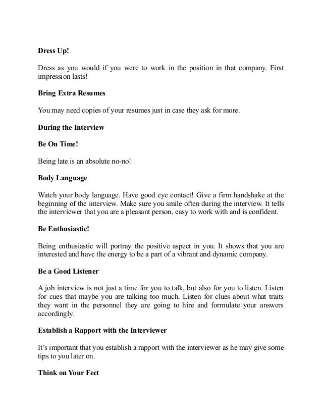 resume and interview tips