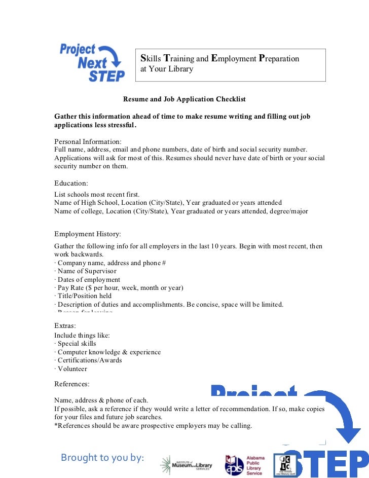 skills and training for resume