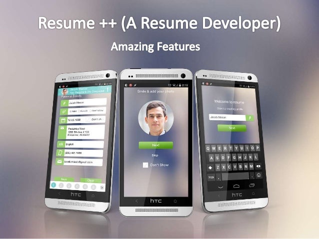 resume a resume developer android app amazing features