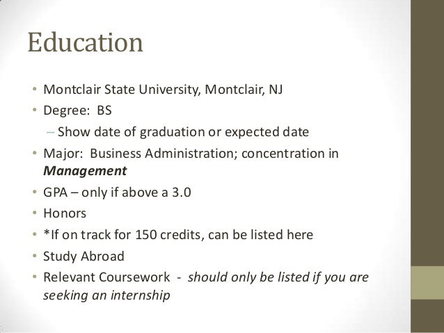 expected date of graduation on resumes