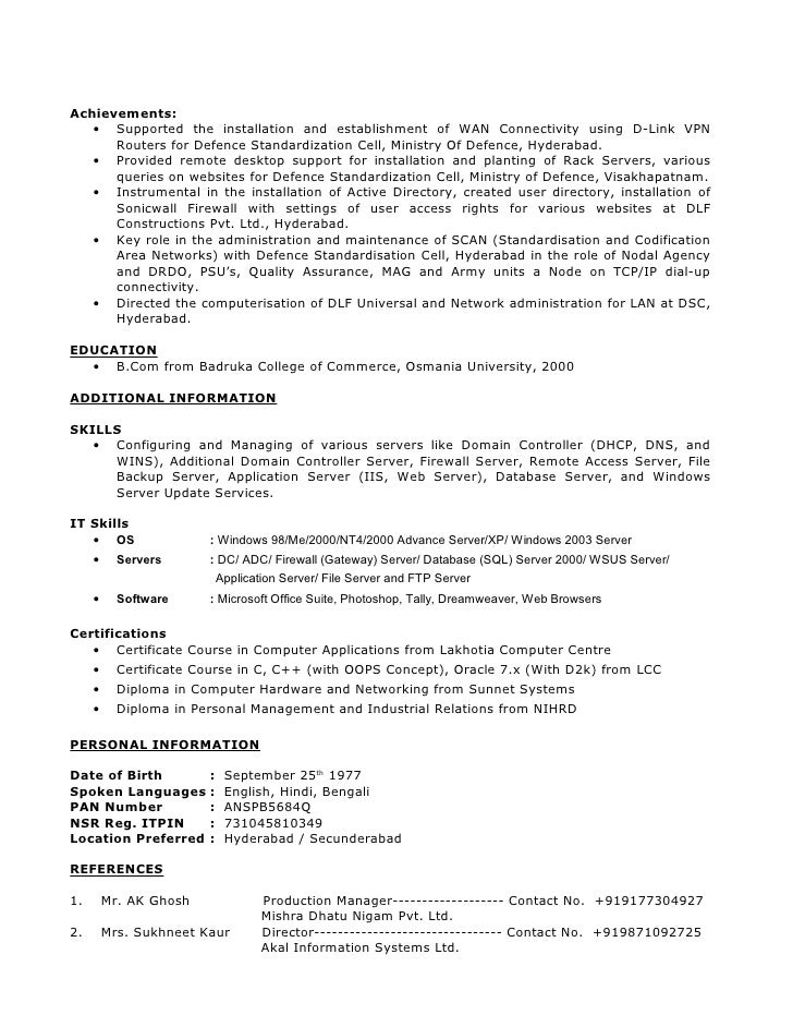 Resume Biswas Profile