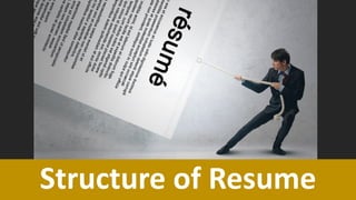 Structure of Resume  