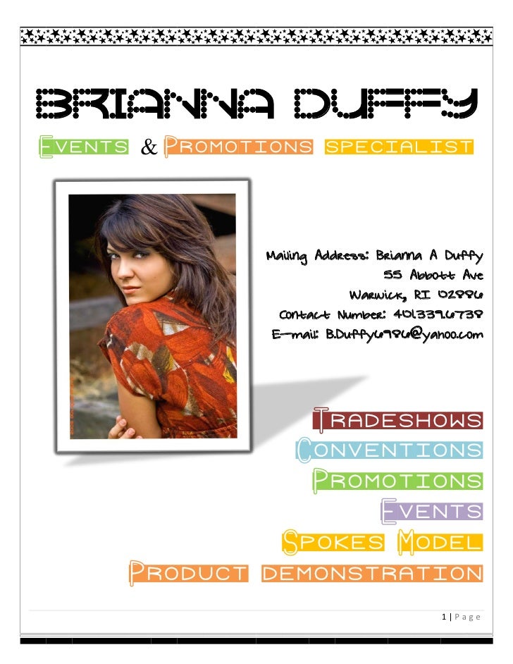 promotional model resume templates