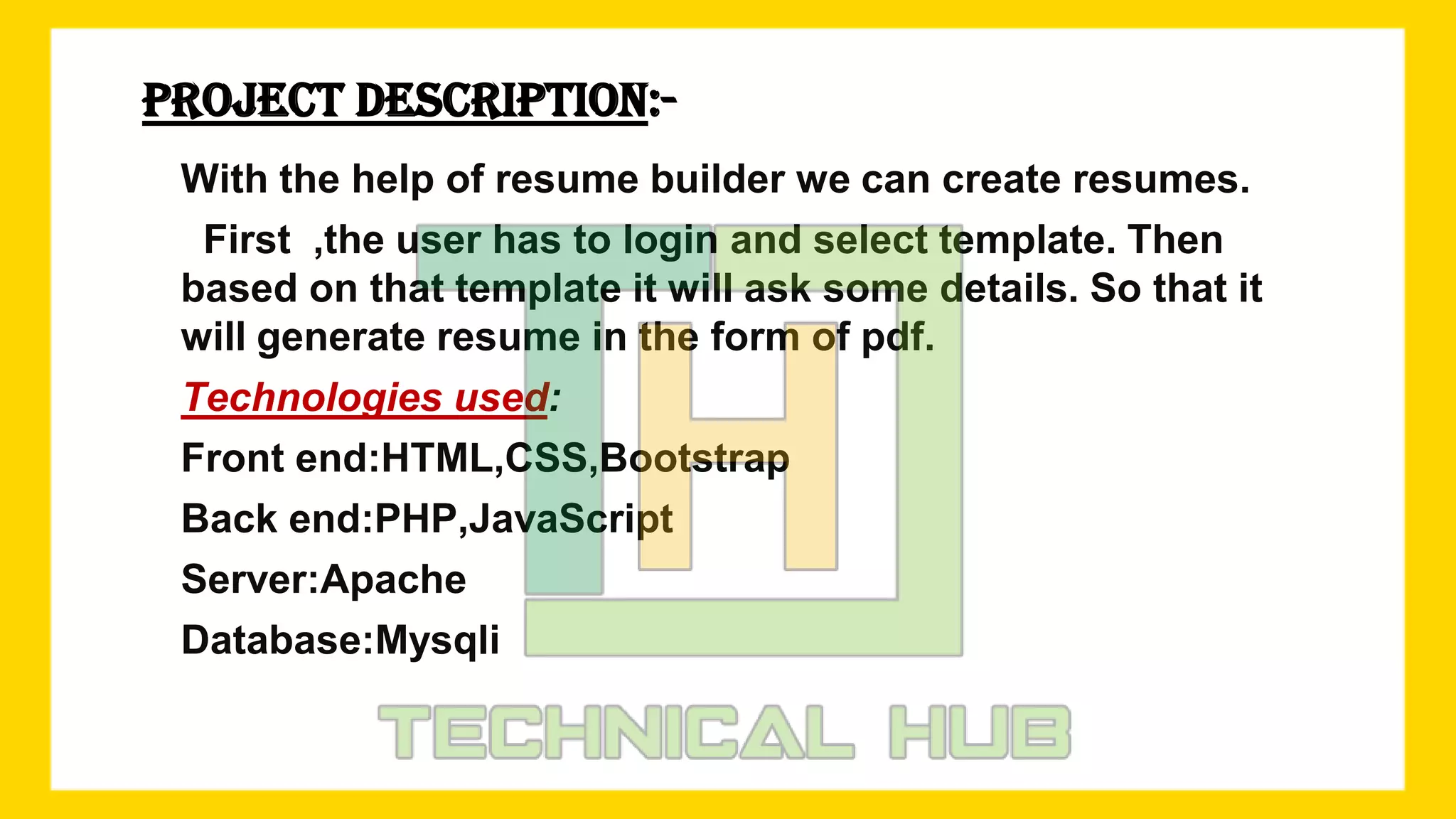 Resume builder | PPTX