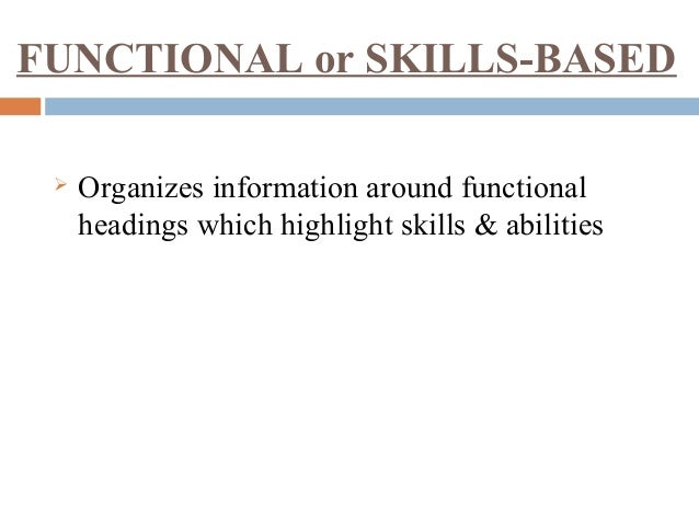 functional resume headings