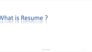 Resume building | PPTX