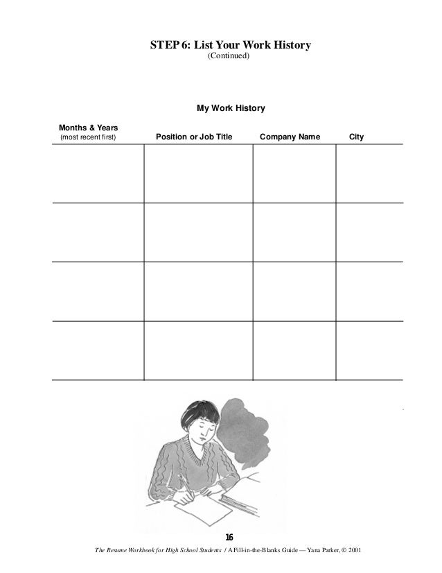 Resume writing for high school students by yana parker