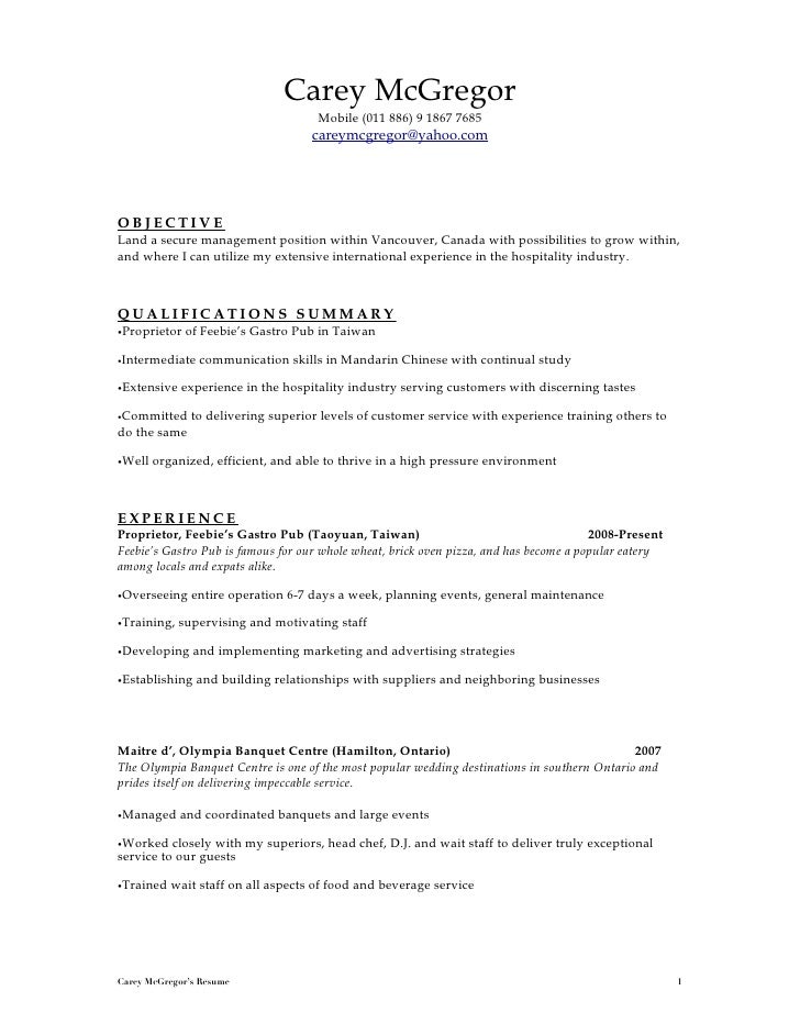 Carey McGregor resume 2012 - Carey Mcgregor Resume 2012 1 728