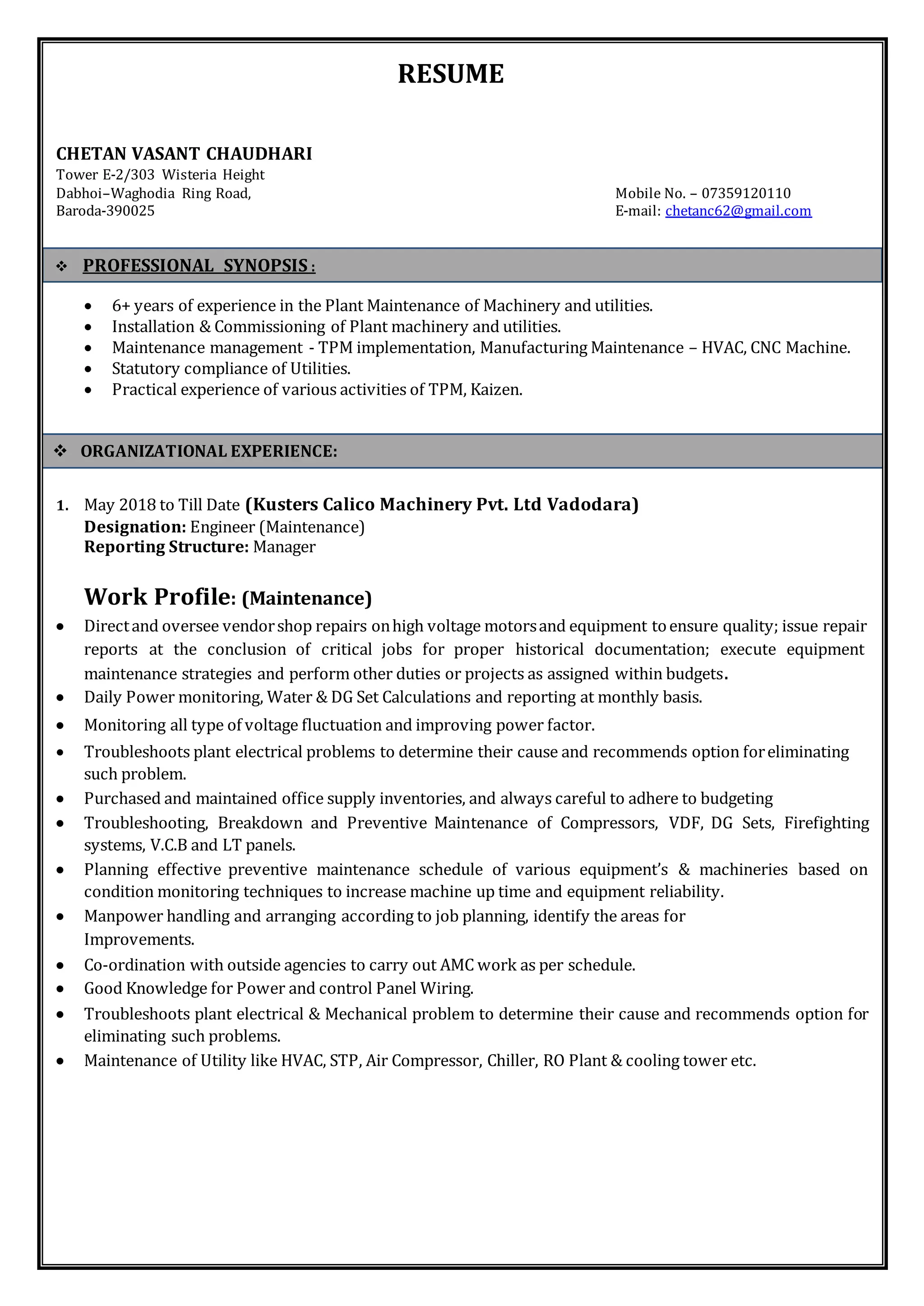 Resume chetan | PDF