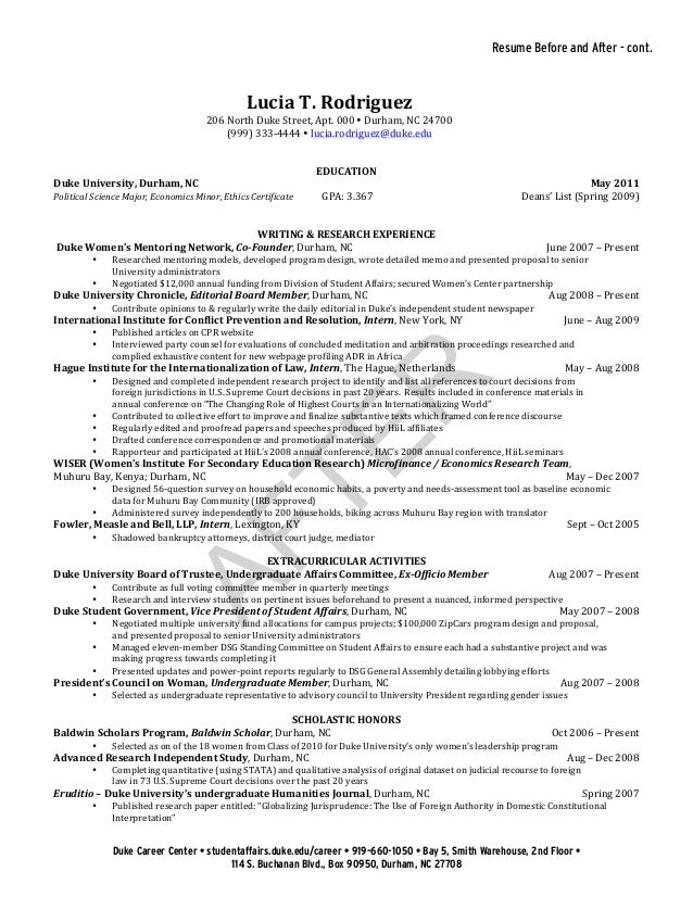 undergraduate student resume examples