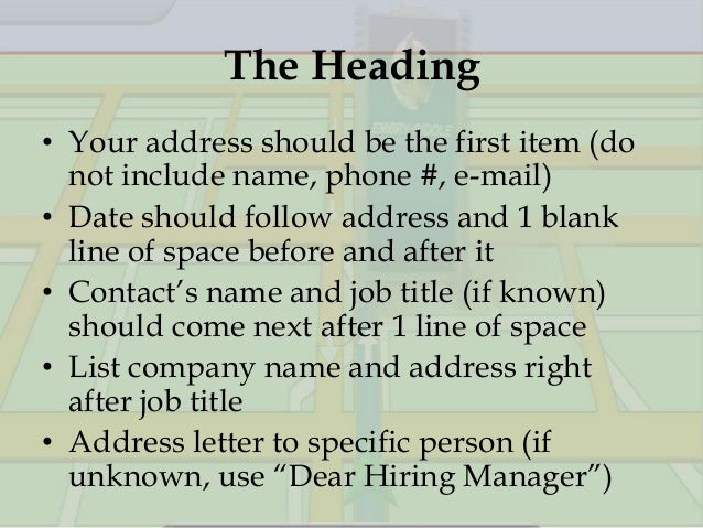 who do you address a cover letter to