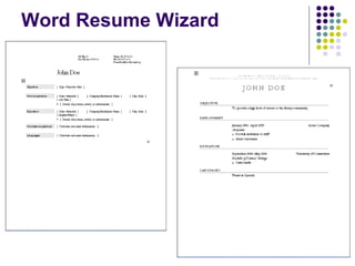 Word Resume Wizard 
