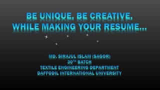 Resume and CV (Presentation)