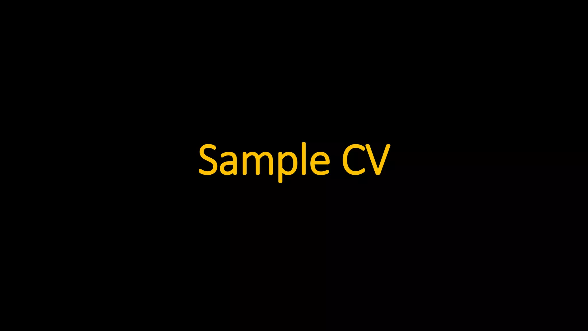 Sample CV
 