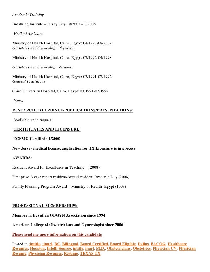 physician resumes