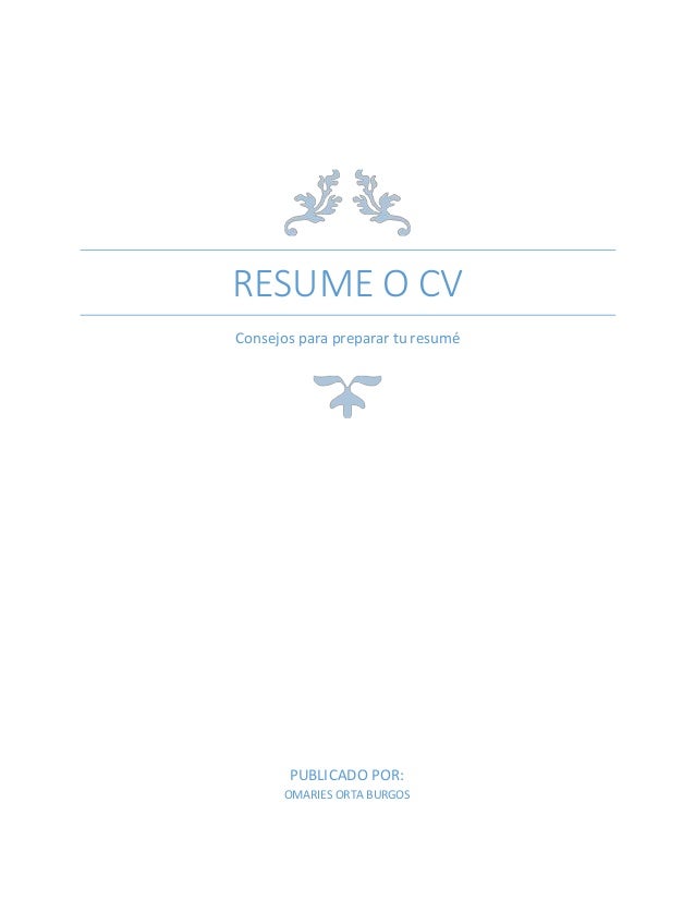 resumé o currículum vítae