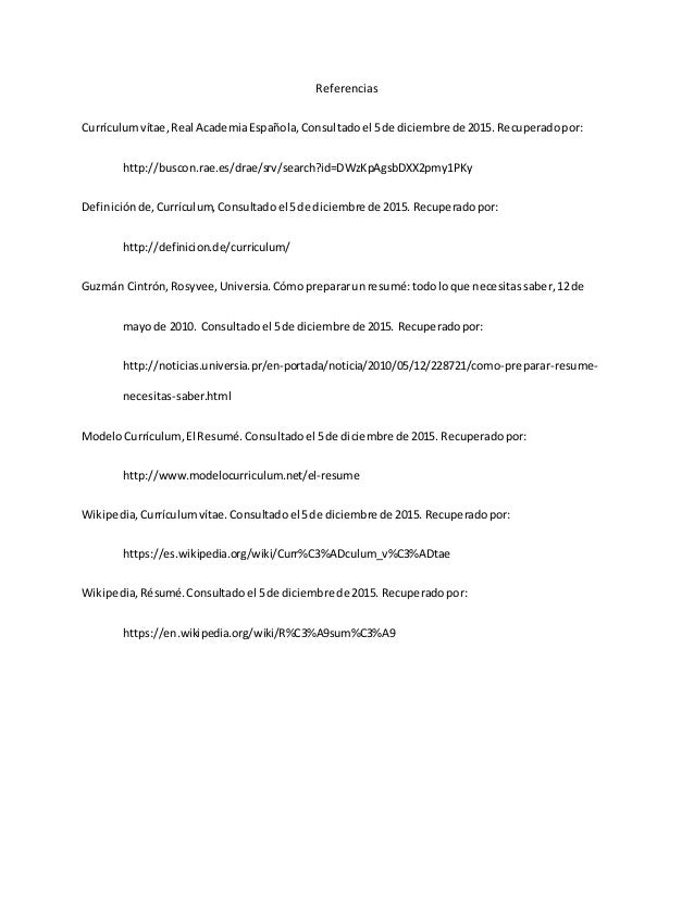 resumé o currículum vítae