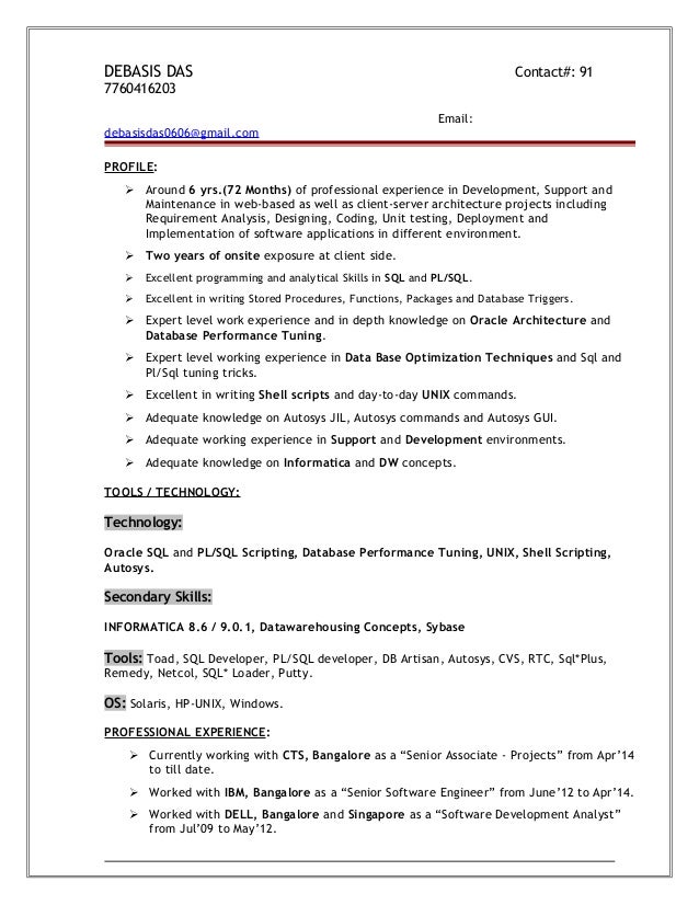resume debasis das