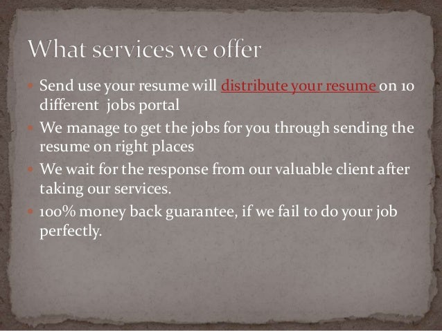 Do resume distribution services work