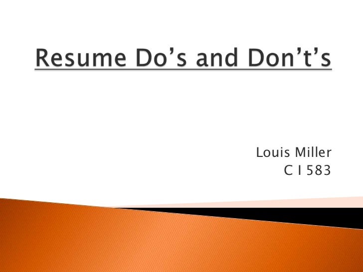 resume do s and don t s