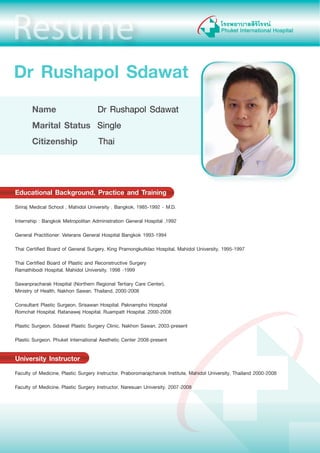 Resume dr rushapol