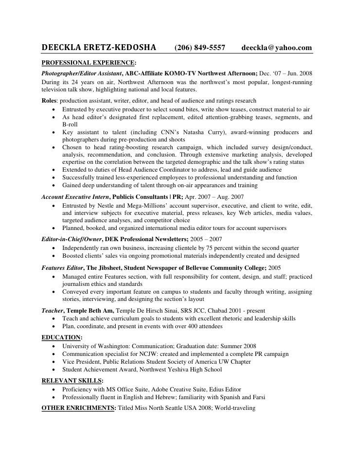 tv resumes
