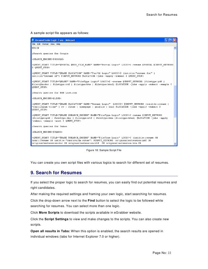 Resume Search Line Resume Search