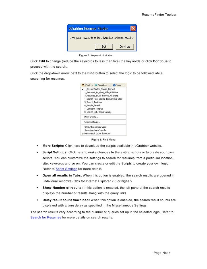 Resume Search Line Resume Search